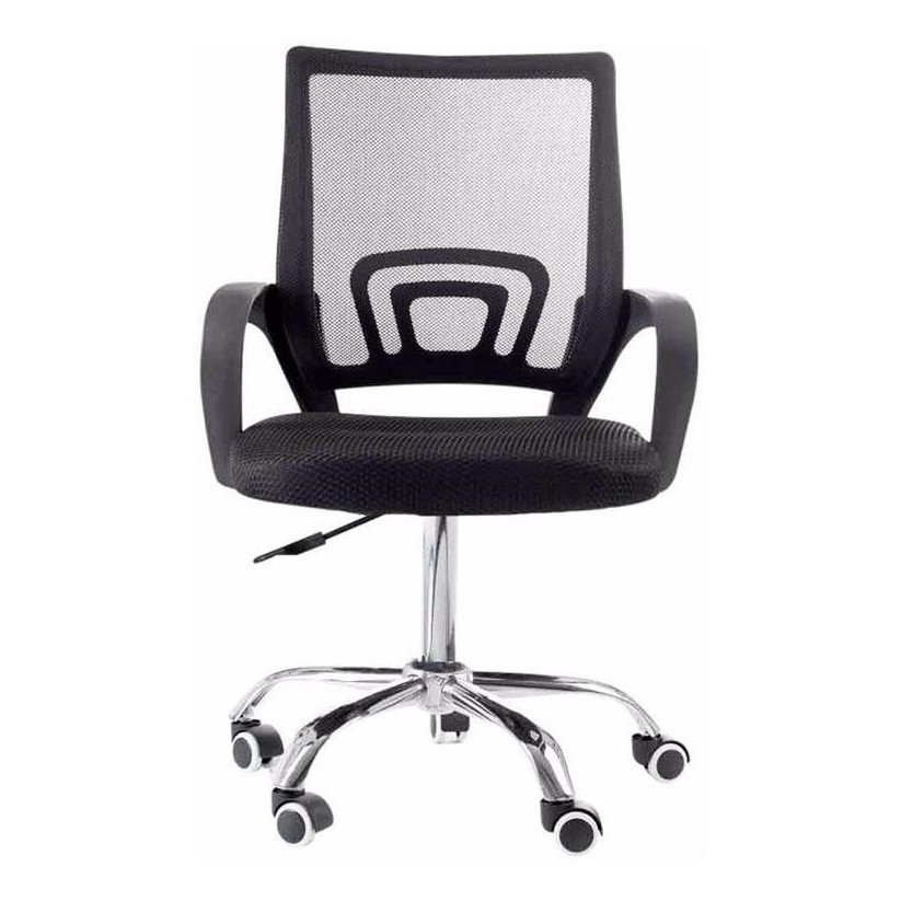Cadeira de Escritório Pctop Office Fit 1001 9050 Ergonômica Preta com Estofado de Mesh y Tecido