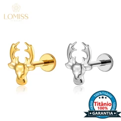 Piercing Labret Titânio Helix Tragus Conch Orelha Cervo