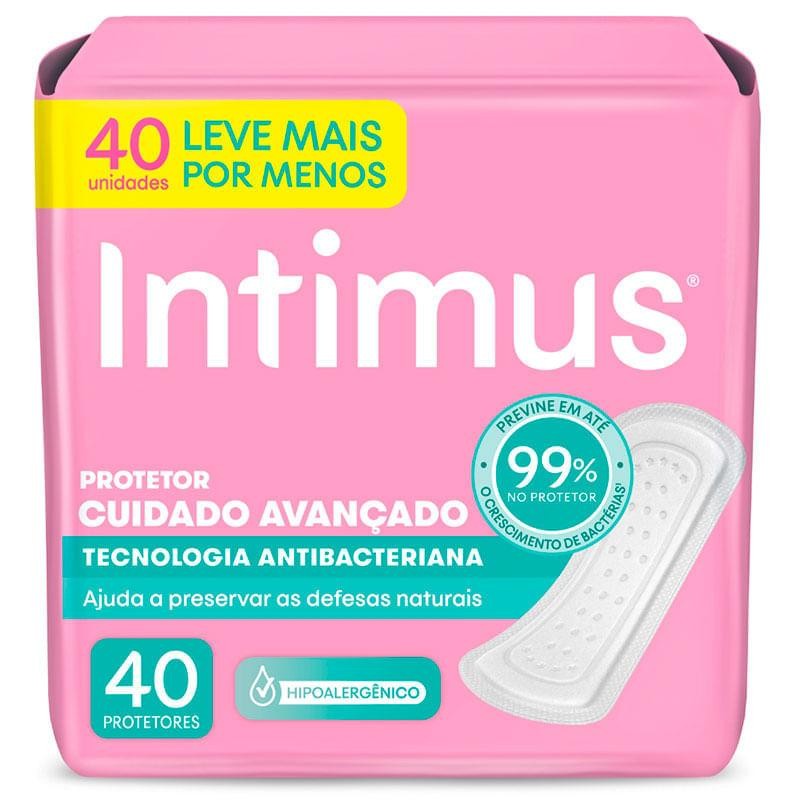 Protetor Diário Intimus Tecnologia Antibacteriana 40 Unidades em Oferta na Shopee