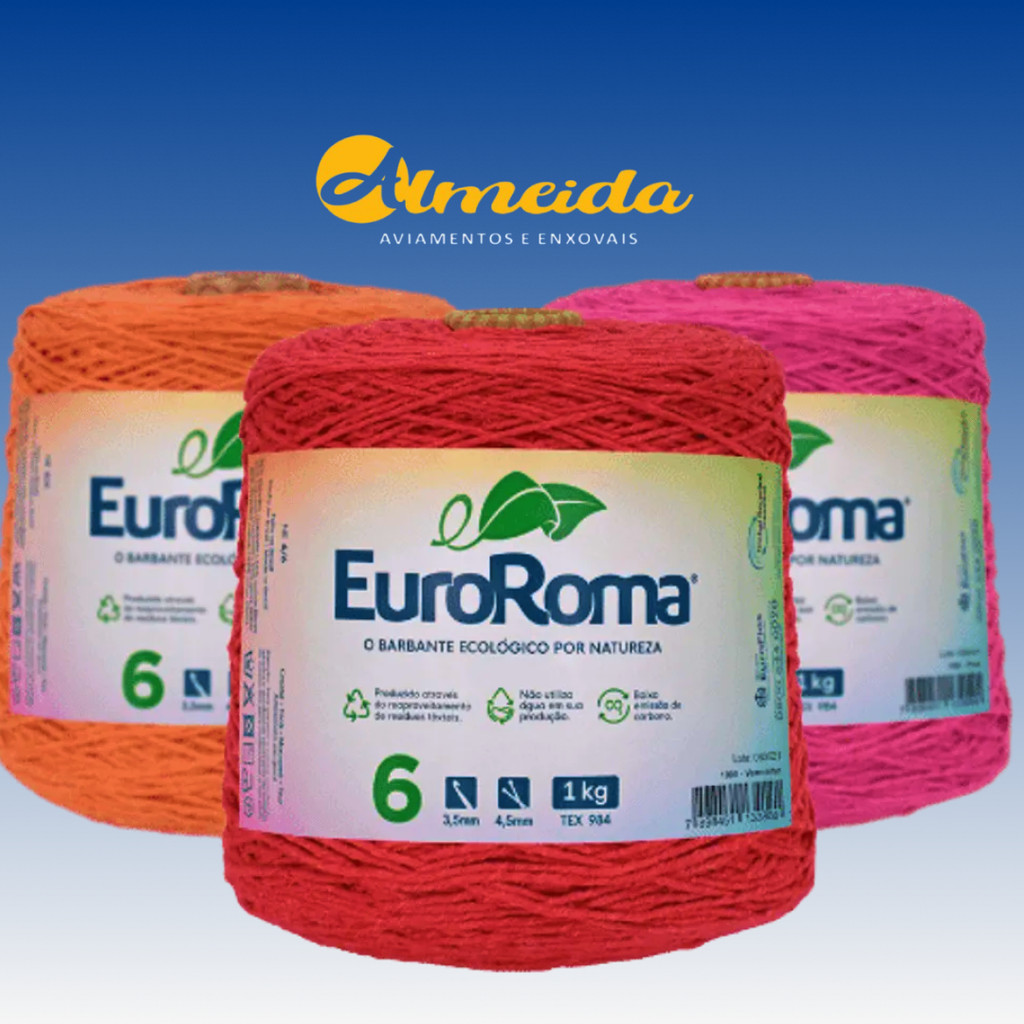 Barbante N°6  EuroRoma 1kg em Oferta na Shopee