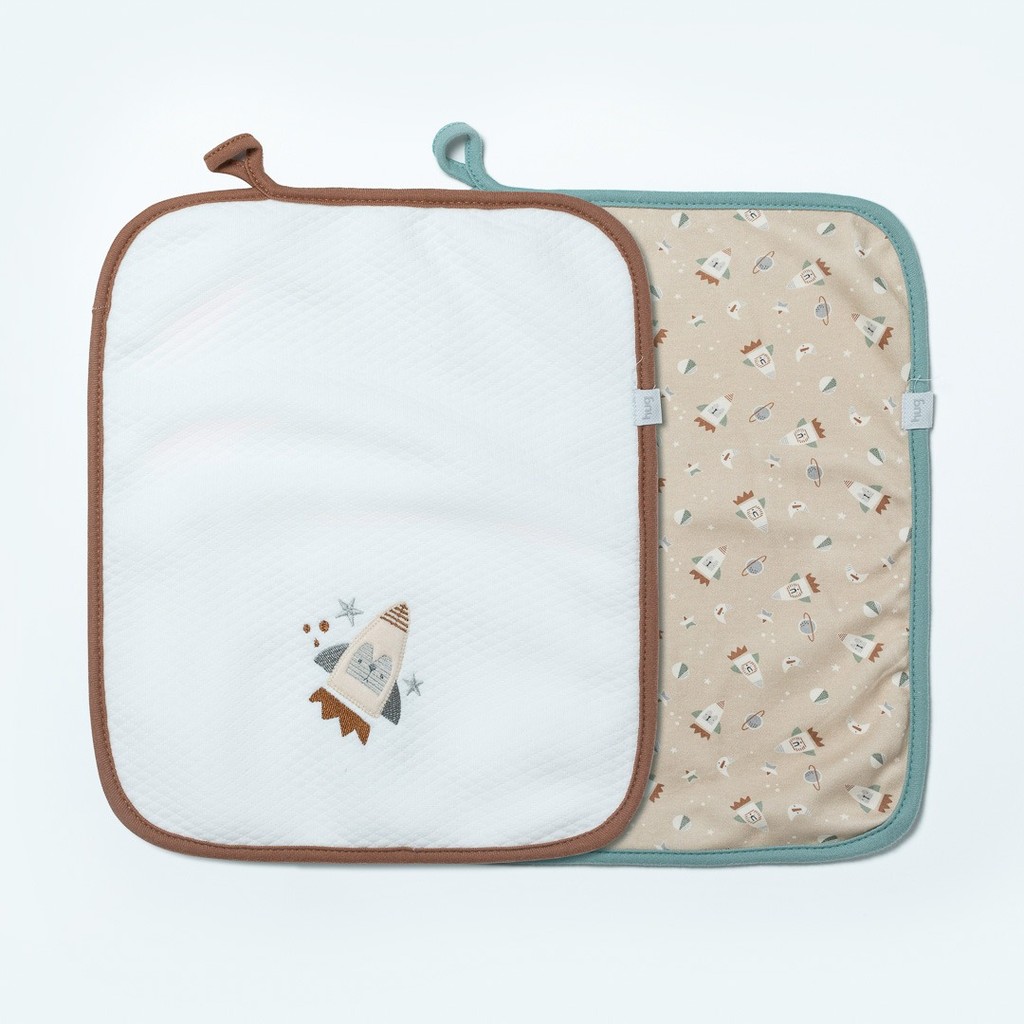 Babinha Pano Toalha de boca Bebê Menino Algodão Bordado 2 un