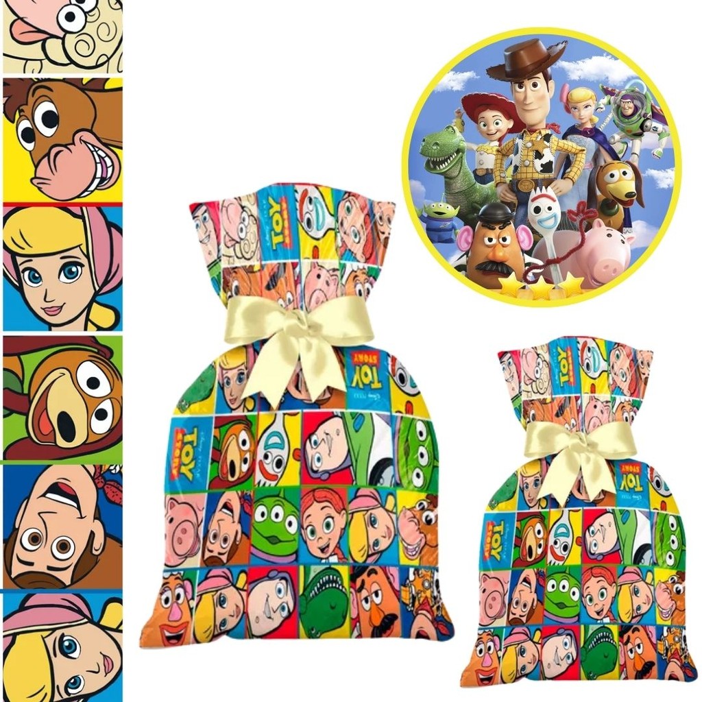 40 SACOLINHA TOY STORY SURPRESA  20x29 CROMUS em Oferta na Shopee