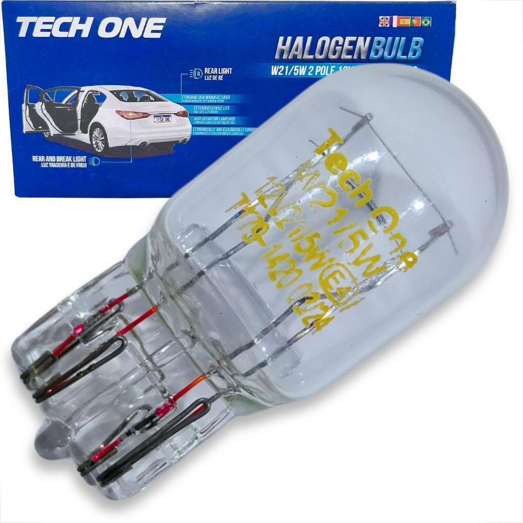 LAMPADA AUTOMOTIVA SUPER PINGÃO T20 2 POLOS HALOGENA 12V 7443 W215W W3X16Q
