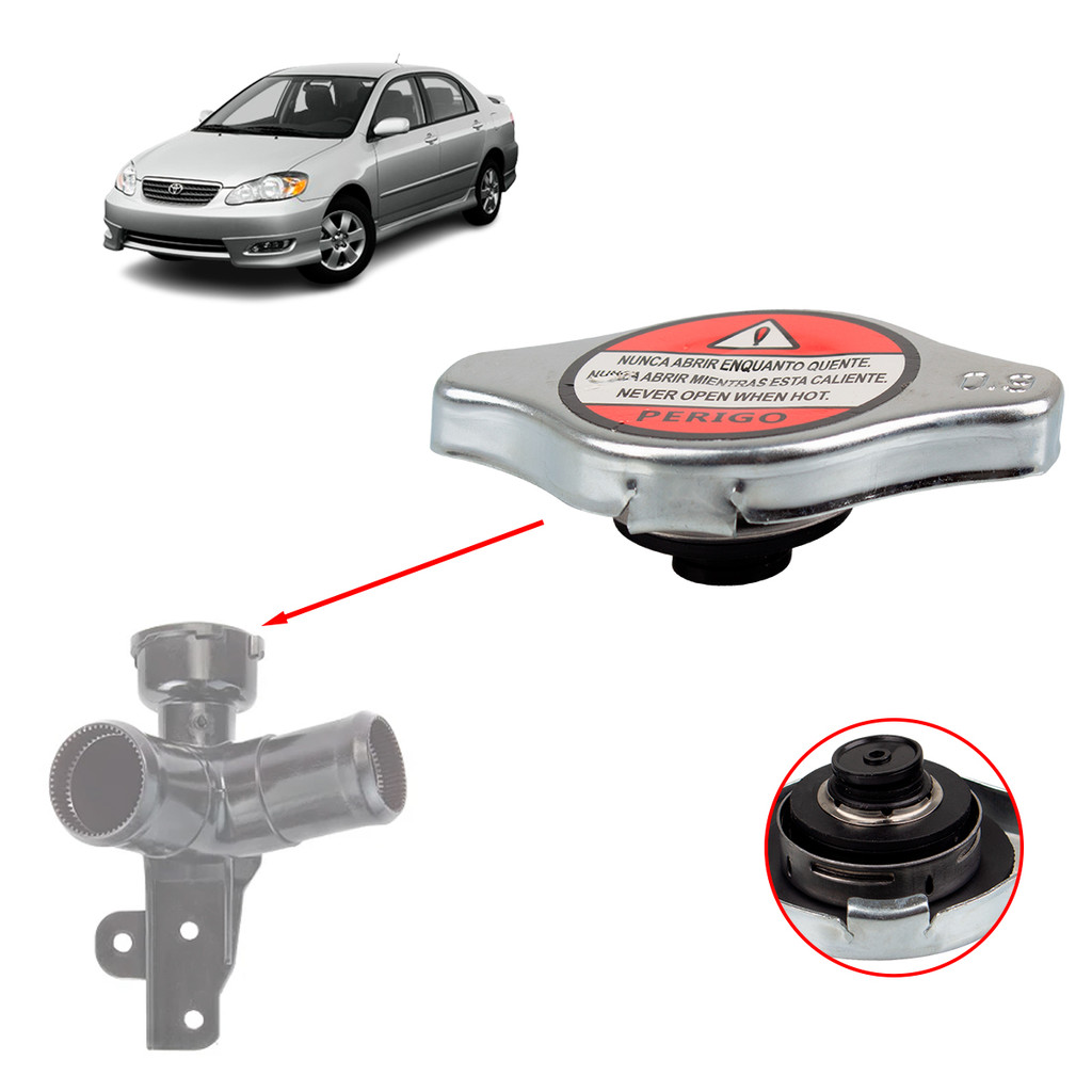 Tampa do Radiador Lexus GS SC 1993/ Mazda Protege 1995/ Mitsubishi Expo 1994/ Pajero Sport 99-11/ Pajero Tr4 Após 2003