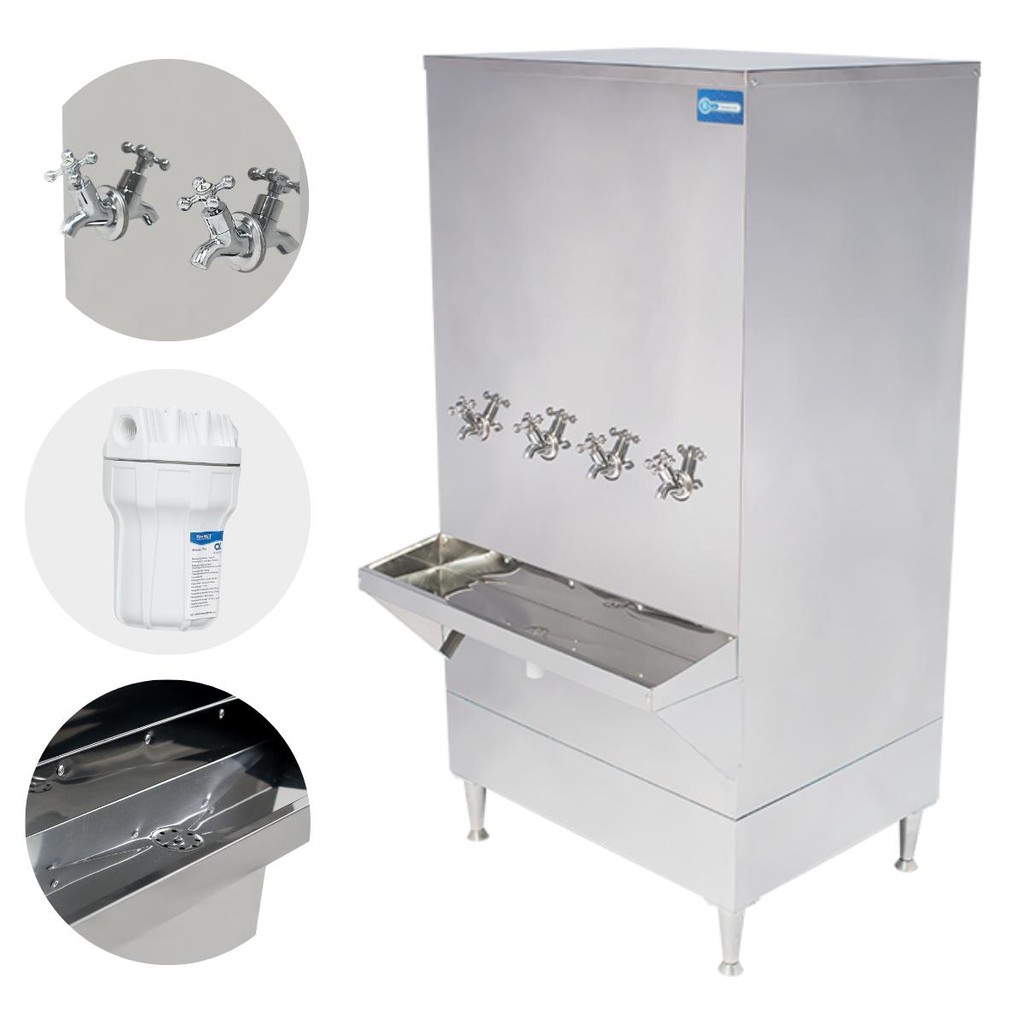 Bebedouro Industrial 200 Litros 4 Torneiras Resfriador De Água Inox KX20 Knox