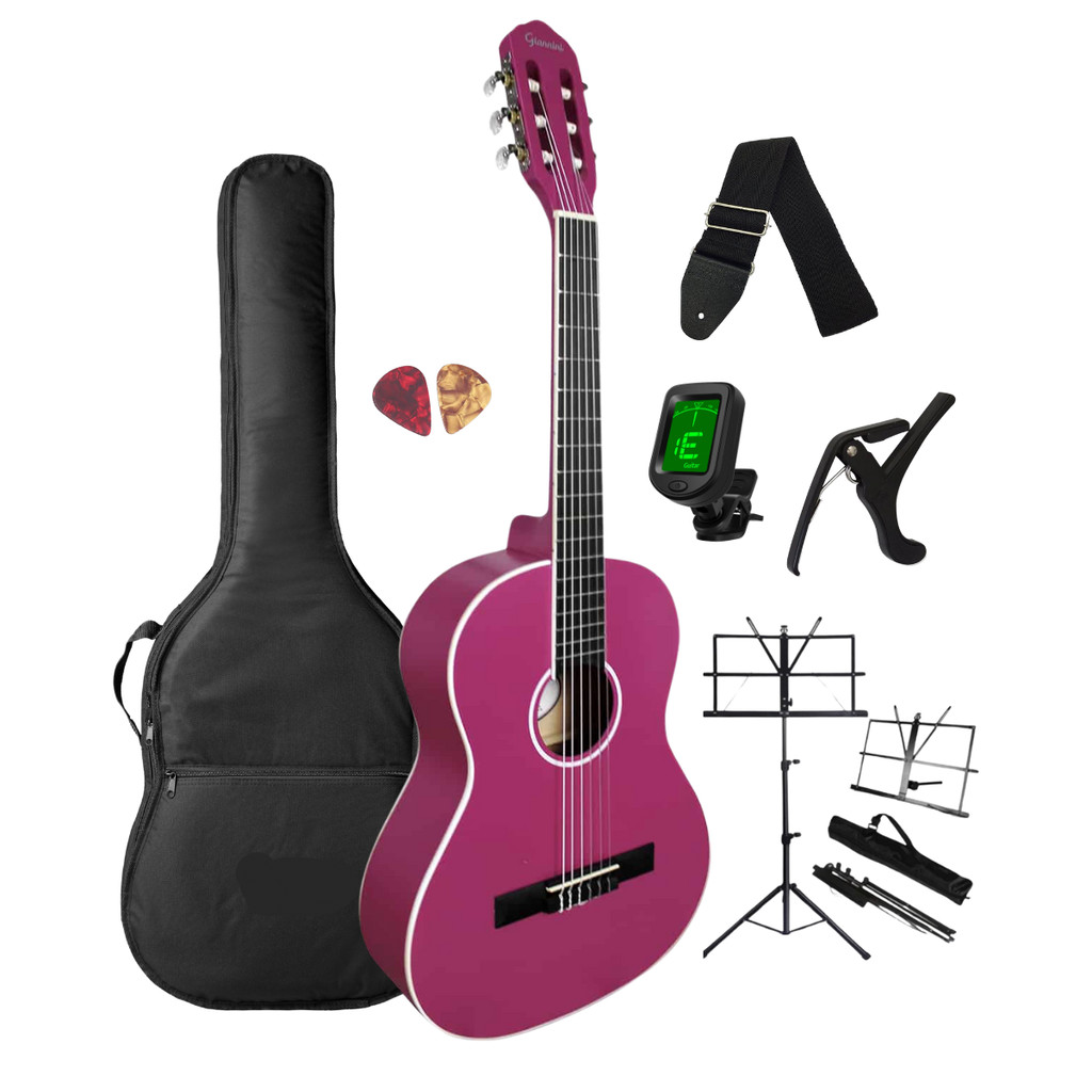Violão 3/4 Rosa Giannini Start N-6 PKS Pink Satin Criança de 7 até 12 Anos + Acessórios Completo