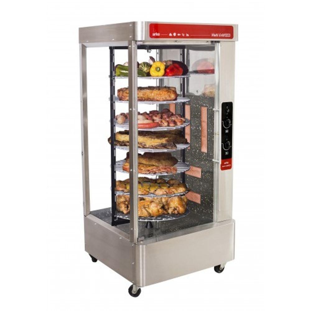 Assador Rotativo Multiuso 7 Grades 160 X 75 Cm Frango Carnes Aço Inox Multi Grill Manual - Arke em Oferta na Shopee