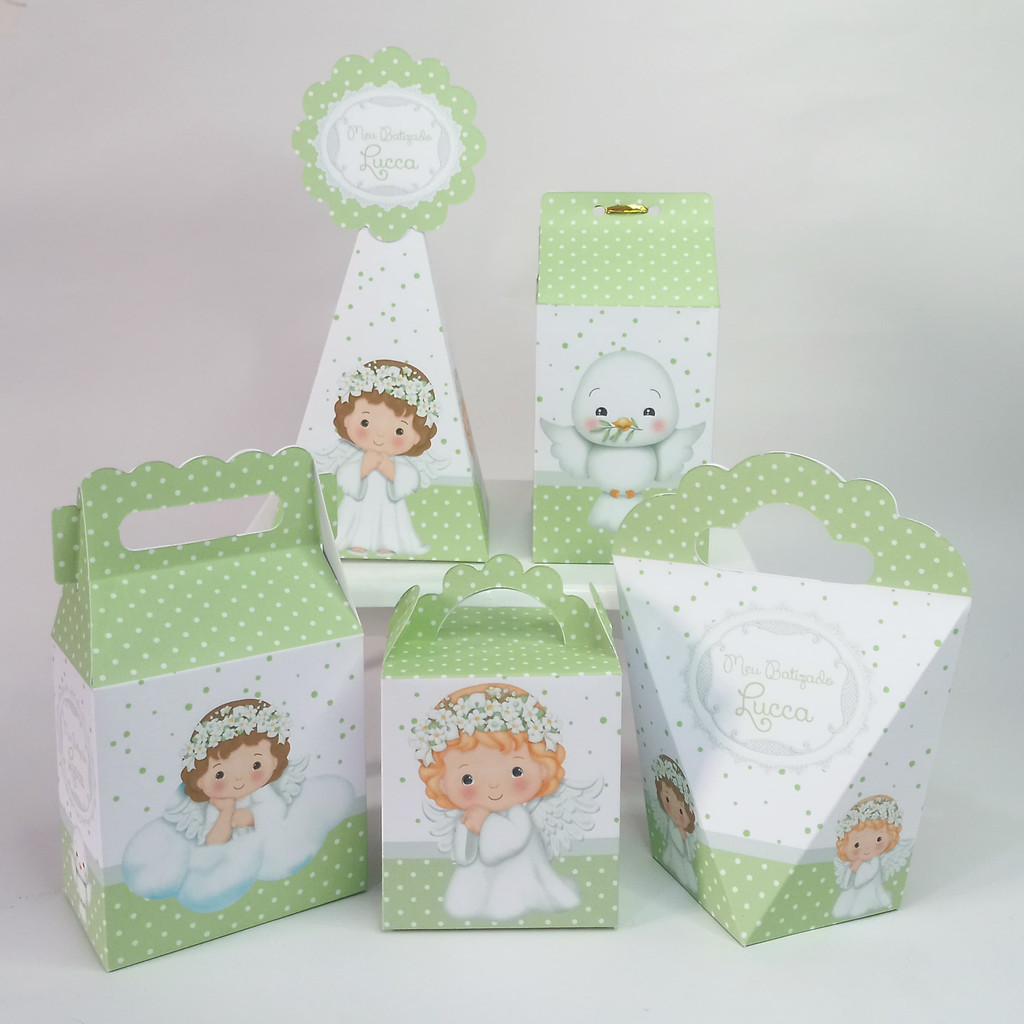Personalizados Batizado Verde Pegue e Monte Lembrancinha caixinhas Aniversário kit festa infantil Decoração