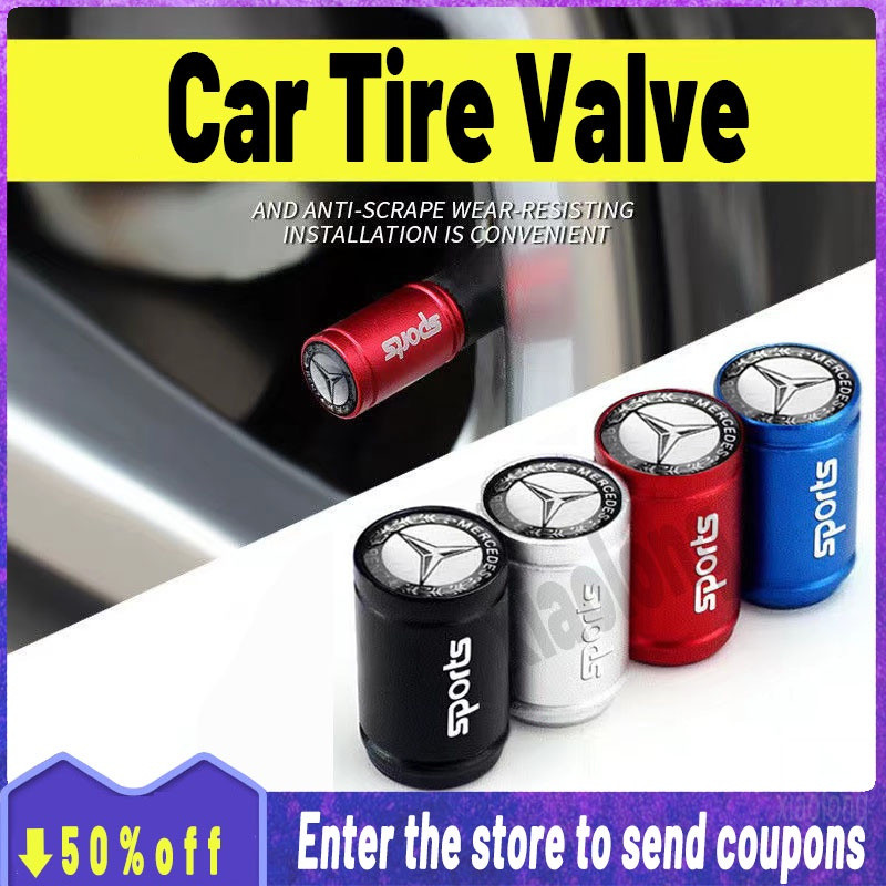 [Promo] Para Mercedes-Benz 4pcs Válvula De Pneu De / Roda Poeira cap Tampão Da Válvula Do Pneu acessório para carro