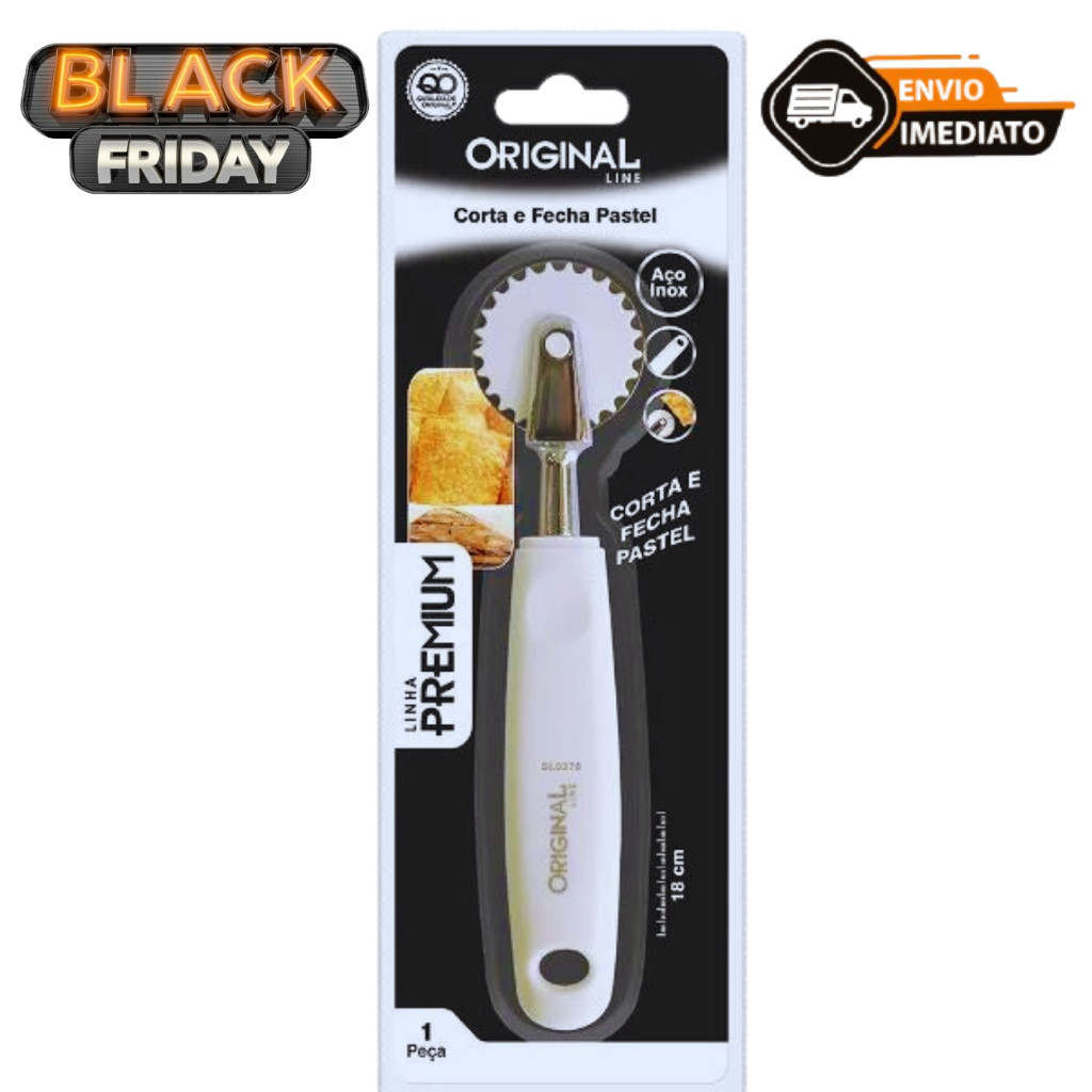 Cortador e Fecha de Pastel e Massas Ravioli Original Premium Inox Carretilha Profissional 18cm