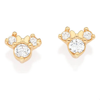 Brinco Minnie Rommanel Infantil De Zircônias Folheado 527228 em Oferta na Shopee