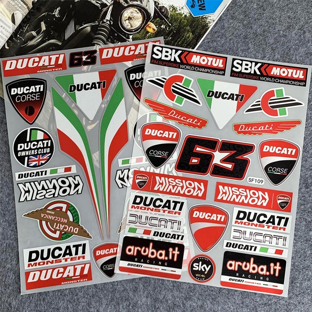 Adesivos Refletivos Ducati Corpo De Motocicleta Modificados Tanque De Combustível Para Capacete Acessórios Decorativos