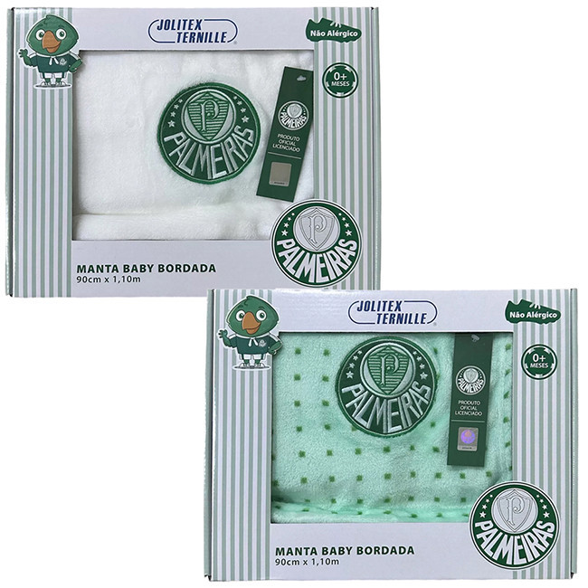 Manta Cobertor Infantil Microfibra Bordada Palmeiras 90x1,10m - Jolitex Ternille em Oferta na Shopee