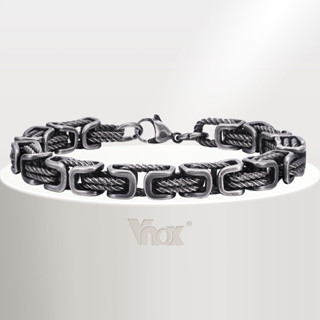 Pulseira De Corrente Quadrada Vnox Vintage Byzantine Men's Bracelet , Aço Inoxidável Viking Punk Rock Bold Square Chain Jóias Para Meninos em Oferta na Shopee