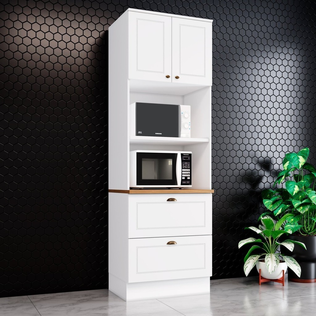Torre Quente para Forno 2 Gavetas 2 Portas com Tampo Americana - Home & Living