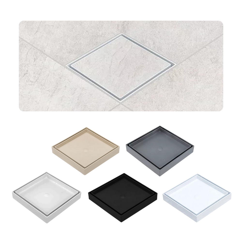 Ralo Oculto Invisível 15x15 Sifonado Grelha Seca Piso Porcelanato Banheiro Cozinha Discreto