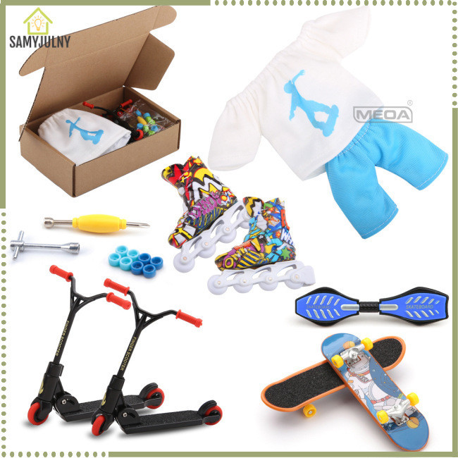 SAM Kids Finger Toys Set Scooter Patins De Dedo Skate Com Calças Casuais Fingertip Criativos Para Crianças