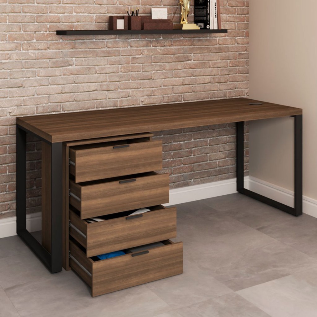 Conjunto Home Office Mesa Diretor 150 Cm e Gaveteiro Munique - Kappesberg — imagem 2 de 2