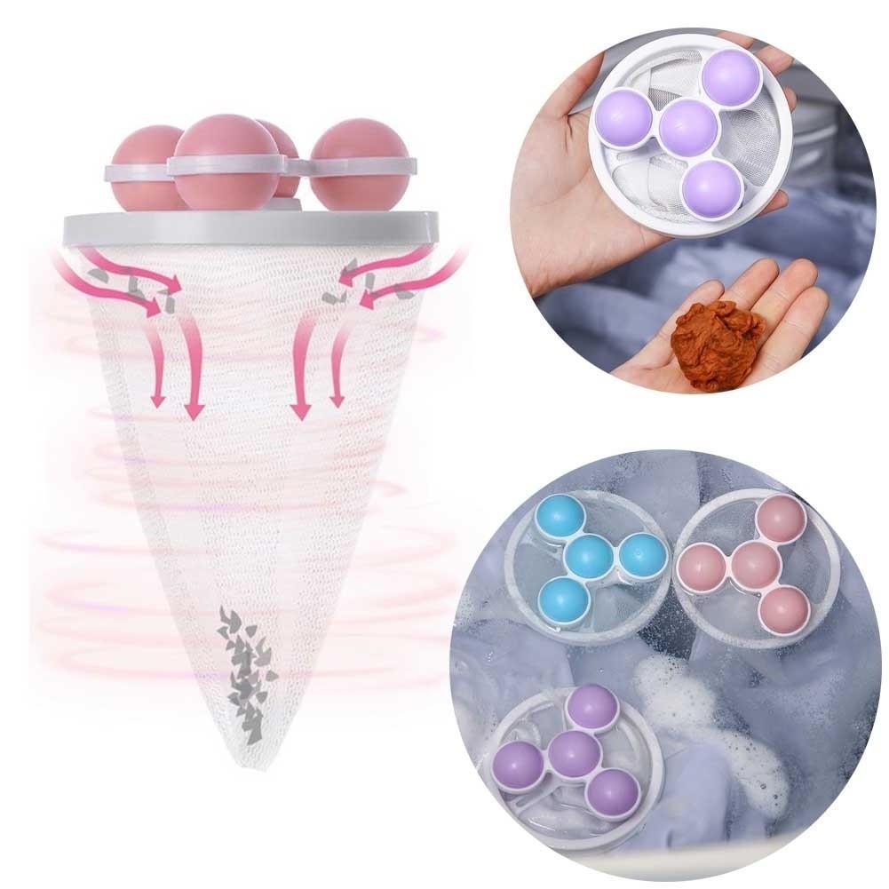 Kit 2 Filtro Coletor de Pelos Fiapos e Cabelos Para Maquina Lava Roupas Saco Flutuante Para Remover Resíduos de Lavagem