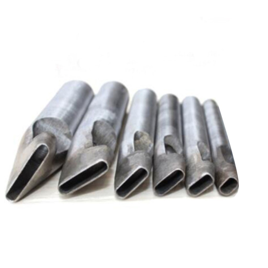 6pcs/Set 3mm/4mm/5mm/6mm/7mm/8mm Cortador De Punção Em Forma Oval Ferramenta De Bricolagem Couro 2mm