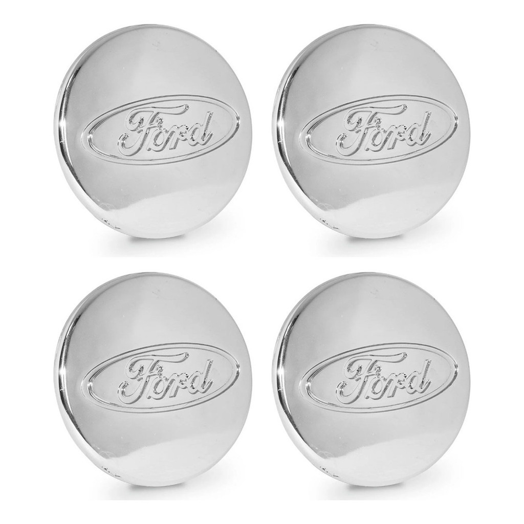 Jogo 4 Calota Centro Roda Ford Fiesta Focus Cromada 70mm