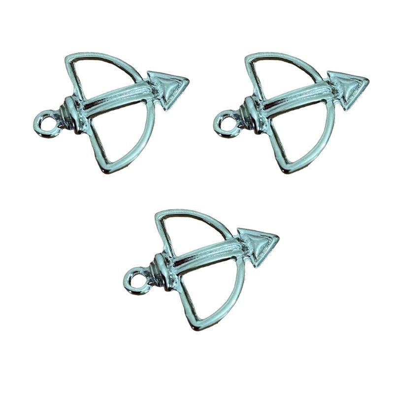 Kit 3 Pingentes Arco Flecha 2,7cm Oxóssi Caboclos Niquel