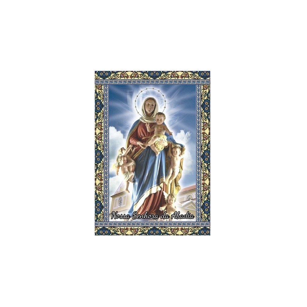 5000 Santinhos N S Sra Nossa Senhora da Abadia PE (Oração no verso) - 7x10 cm