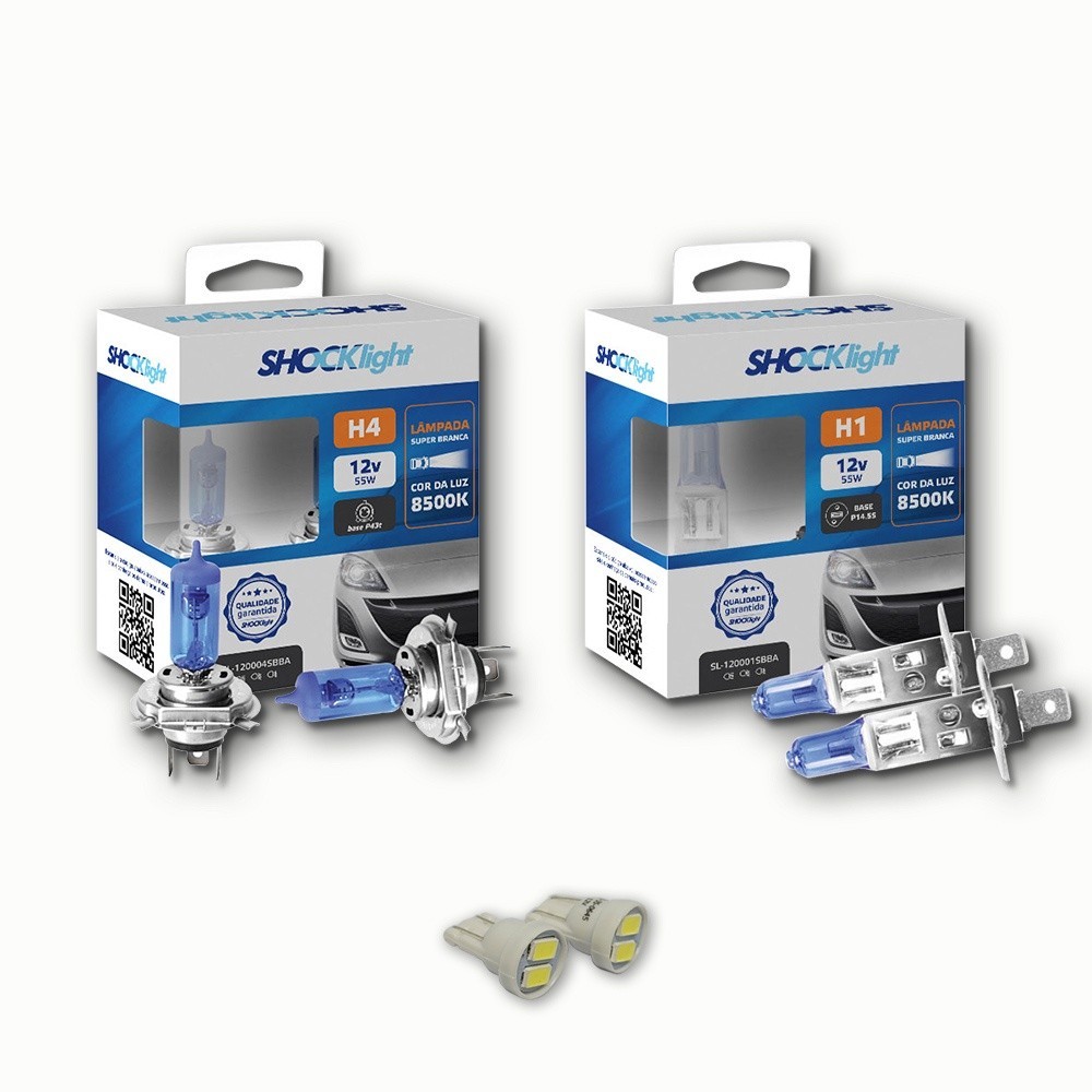 KIT lâmpadas Super brancas + LED T10 Fiat Strada farol foco simples 1996/1998 Farol H4 + milhas H1 8500k