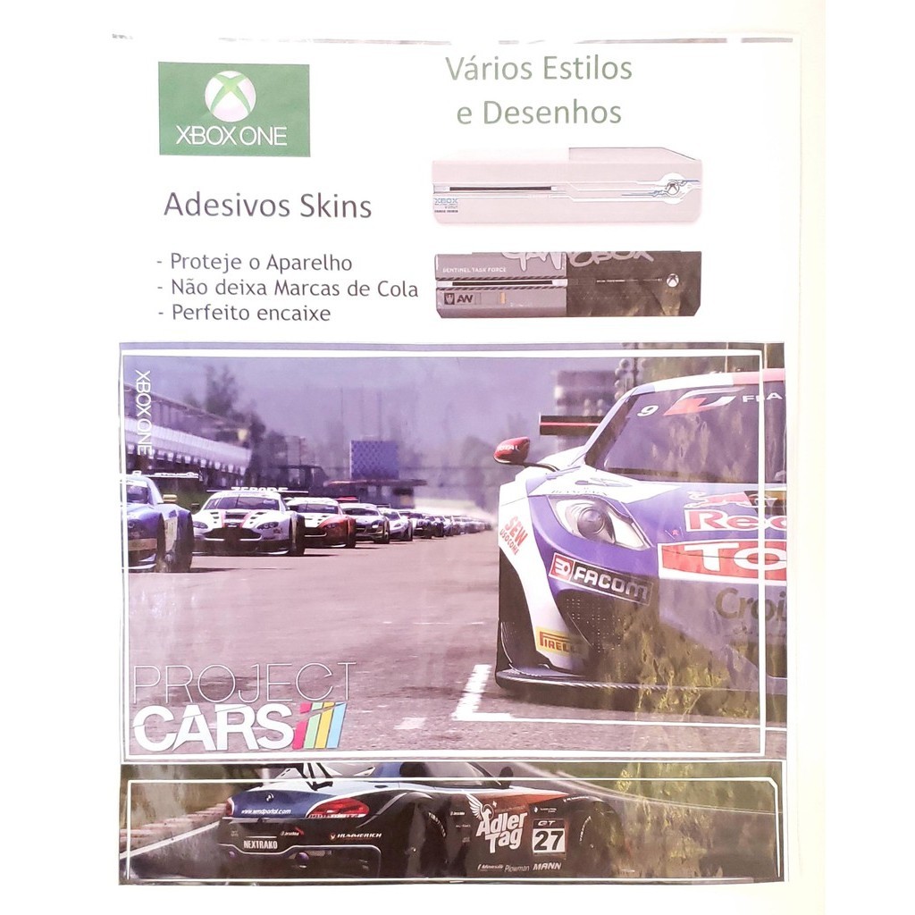 Adesivo Skin Para Xbox One Fat Project Cars Microsoft Carro