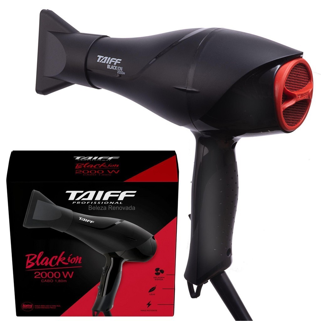 Secador De Cabelo Taiff Black Ion Profissional Original2000W