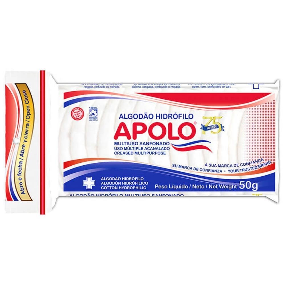ALGODÃO HIDRÓFILO APOLO MULTIUSO COM 50G em Oferta na Shopee