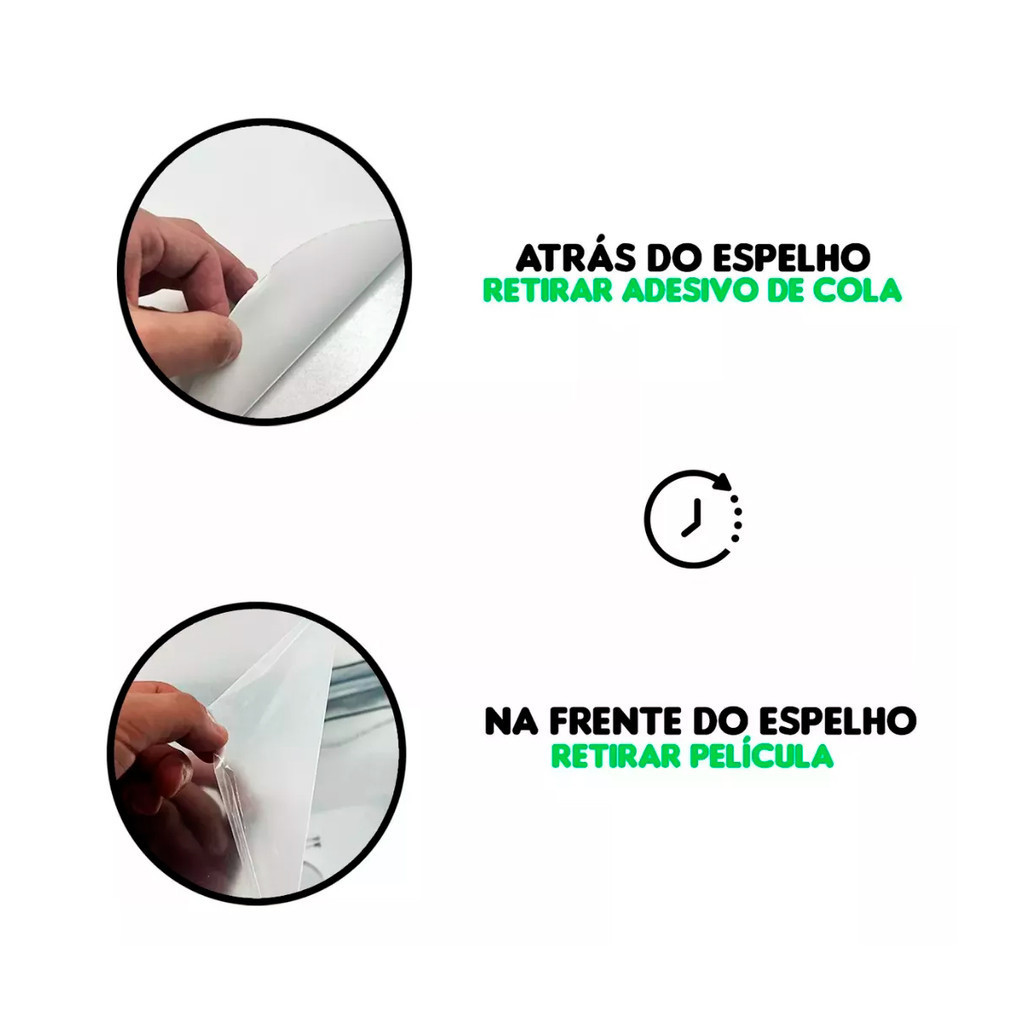Detalhes do Espelho Adesivo Plástico Multiuso Decoração 30x20cm