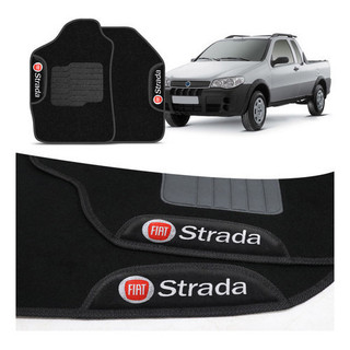 Tapete Carpete Com Logo Bordado Strada 1998 A 2012 Cs Preto em Oferta na Shopee