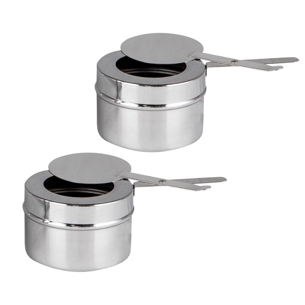 Fogareiro Acendedor Espiriteira Inox 2pc p/ Rechaud e Fondue