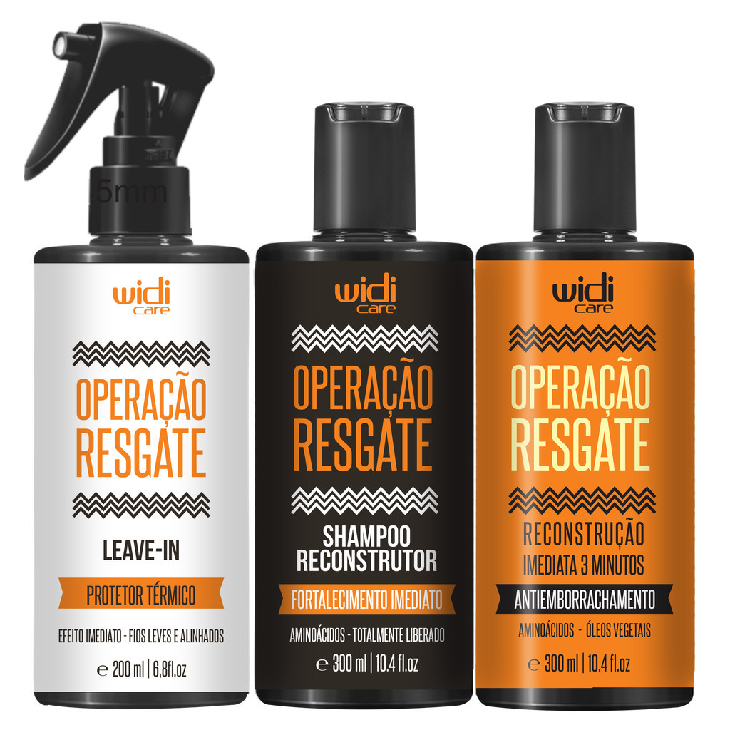 Kit Widi Operação Resgate Shampoo, Leave-in E Reconstrutor em Oferta na Shopee