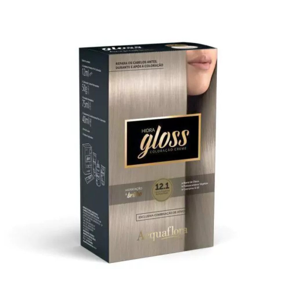 Coloração Acquaflora Hidra Gloss 12.1 Louro Esp Acinzentado