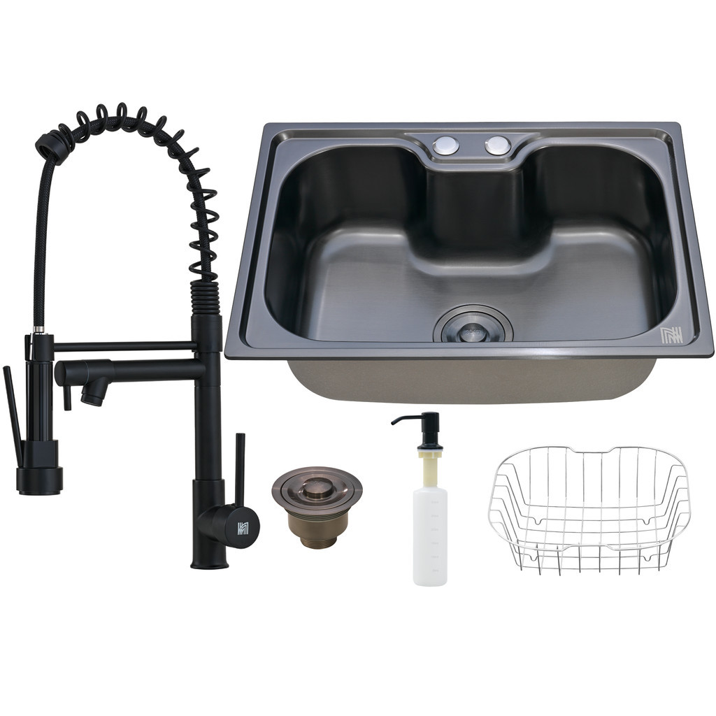 Kit Cuba Cozinha Gourmet Aço Inox C/ Torneira Extensor Preta em Oferta na Shopee