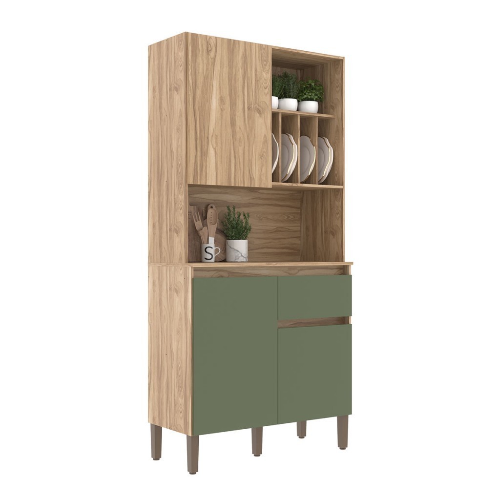Armário de Cozinha 3 Portas 1 Gaveta Carvalho Oak/Arbo - Decibal