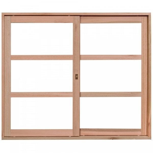 Janela de Madeira de Correr 100x100cm com Caixilho 8,5cm Ewk 290 Rondosul 100cm x 100cm