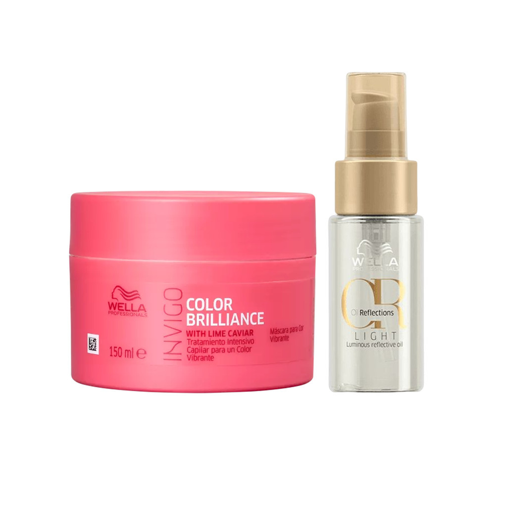 Kit Máscara Brilliance e Oil Reflections Light 30ml  - Wella em Oferta na Shopee