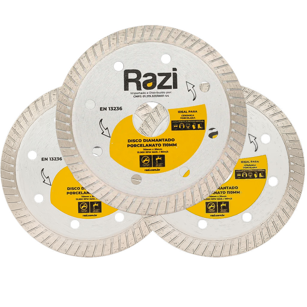 Kit 3 Disco Diamantado Para Porcelanato Cerâmica Corte Seco Com Maior Versatilidade em Oferta na Shopee