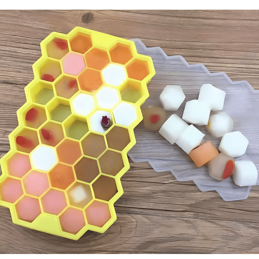 Forma De Gelo Silicone Chocolate Bombom Hexagono Colmeias 37 Ice Drinks Bebidas em Oferta na Shopee