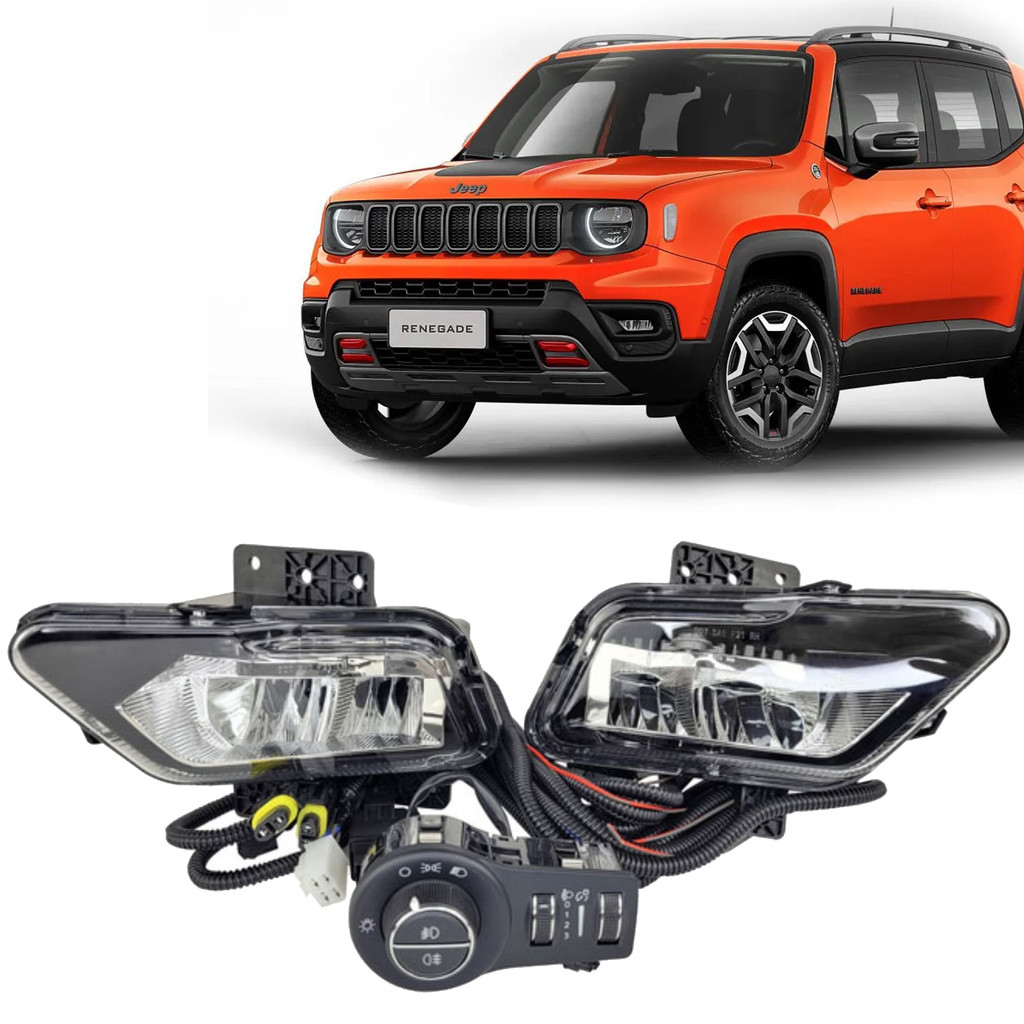 Kit Farol Milha Renegade 2022 em Diante Farol Led Botão Modelo Original SHOCKLIGHT - SL-150210LED