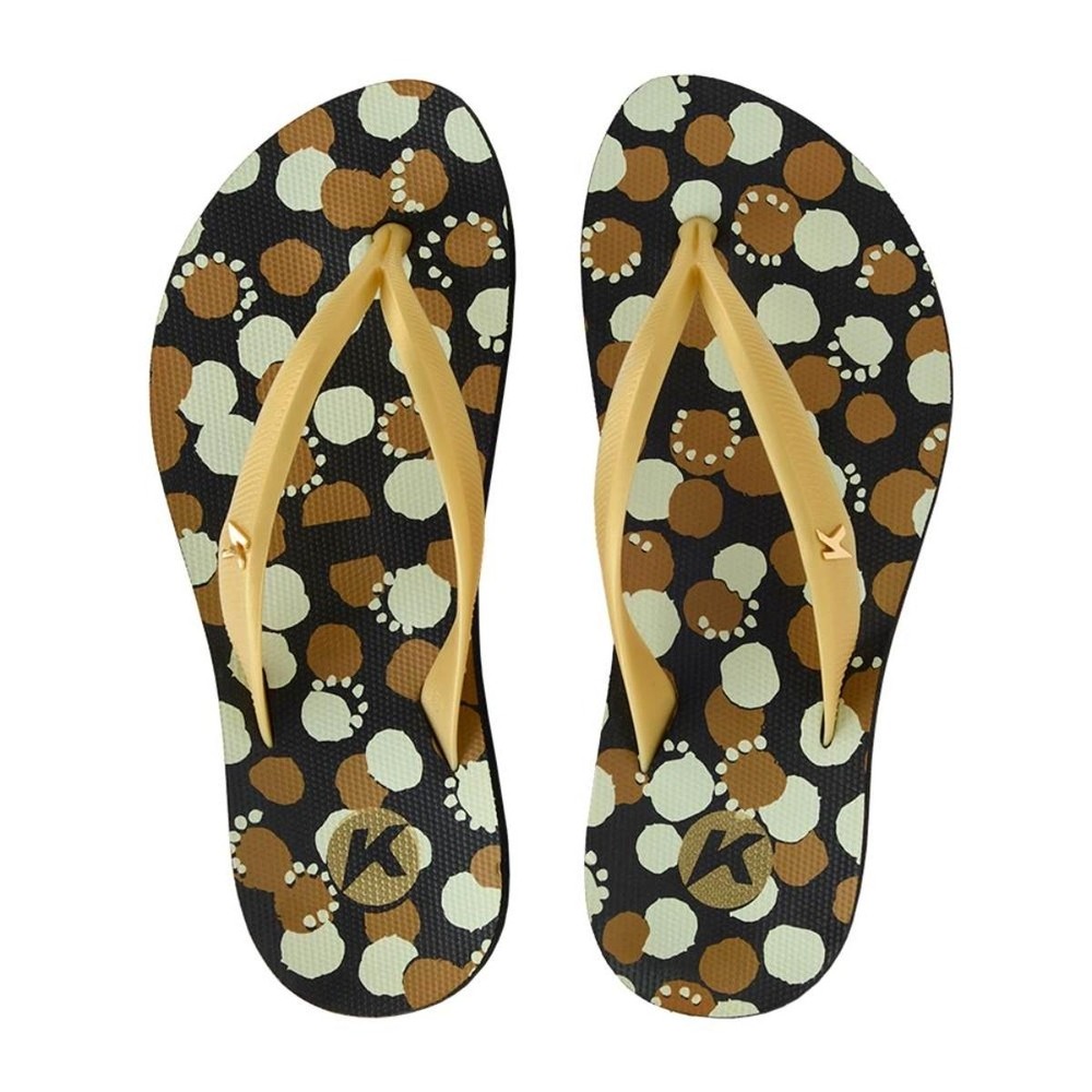 Chinelo Kenner Ibiza Polka Feminino - Preto e Marrom