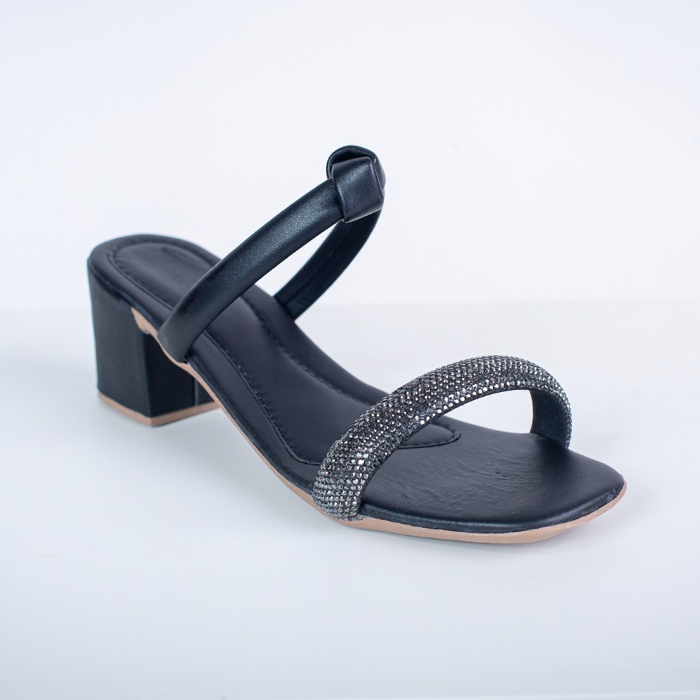 Sandália Feminina tamanco de salto o Bloco do 34 ao 42 Modelo nó com strass em Oferta na Shopee