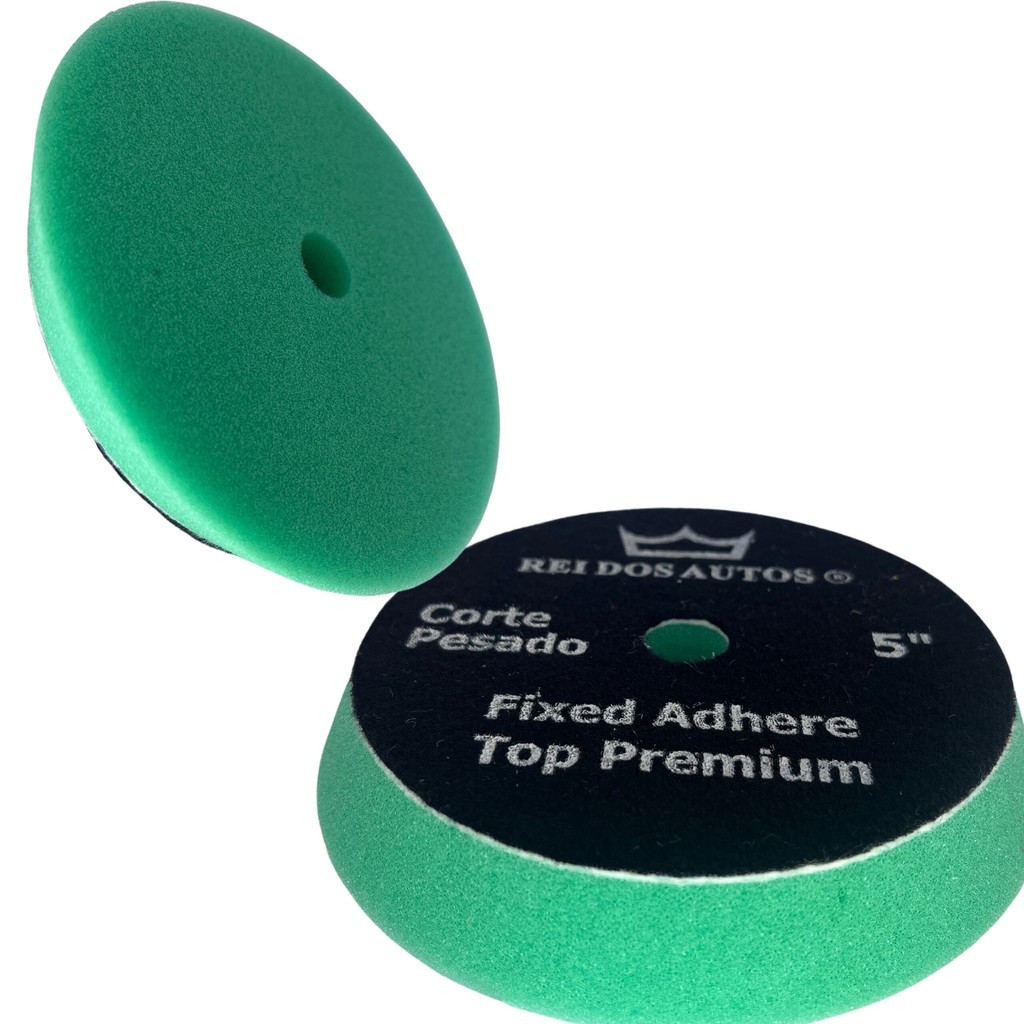 Boina Espuma para polimento 5"Corte Pesado Verde Fixed Adhere Top Premium em Oferta na Shopee