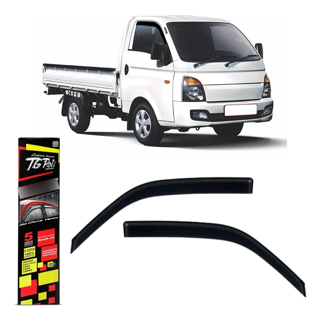 Calha de Chuva Hyundai HR 2005 a 2025 2 portas TG Poli Defletor Portas Protetor Janelas Fumê em Oferta na Shopee