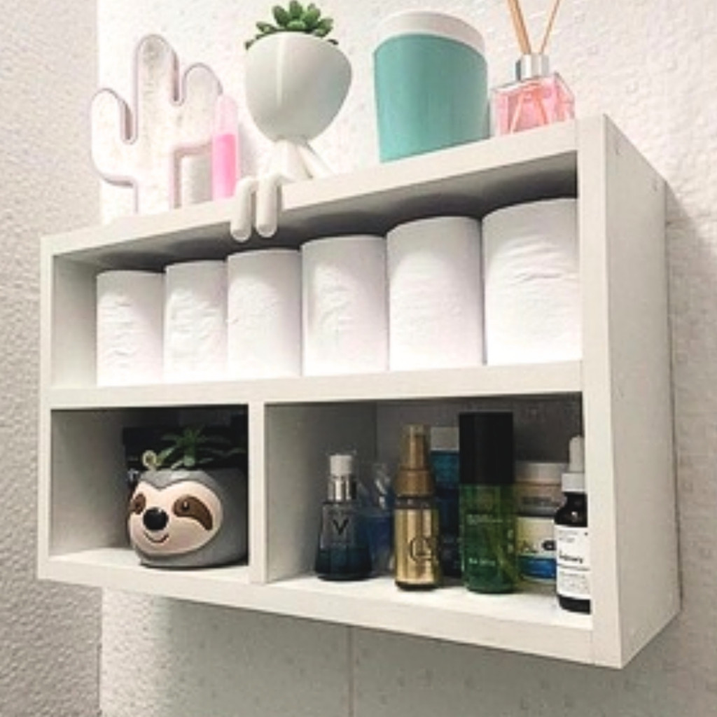 Nicho Para Banheiro Retangular Com Divisória Suporte Invisível 100% MDF Branco em Oferta na Shopee