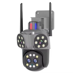Câmera Wifi PTZ 4 Lentes e Rastreamento Automático IP66 3D Visão Noturna KP-CA243