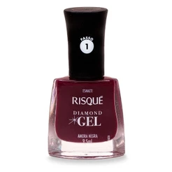 Esmalte Risqué Diamond Gel Amora Negra Cremoso 9,5ml